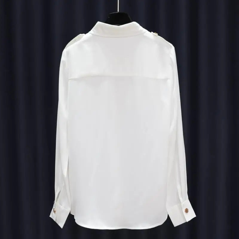 Effen Kleur Blouse met Patchwork Details