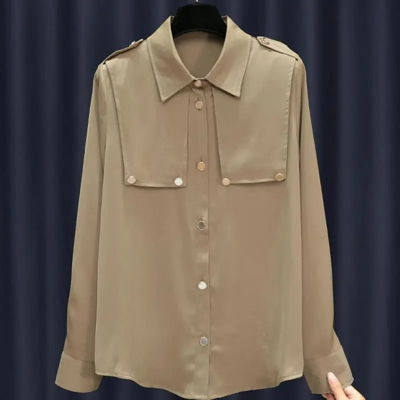 Effen Kleur Blouse met Patchwork Details