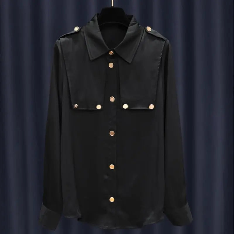 Effen Kleur Blouse met Patchwork Details