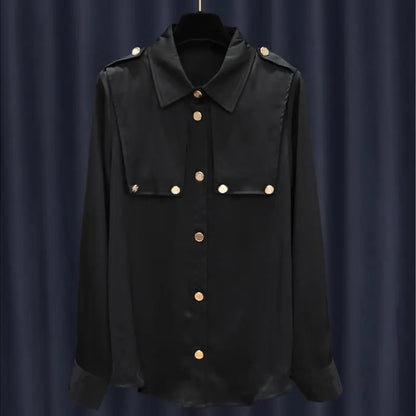 Effen Kleur Blouse met Patchwork Details