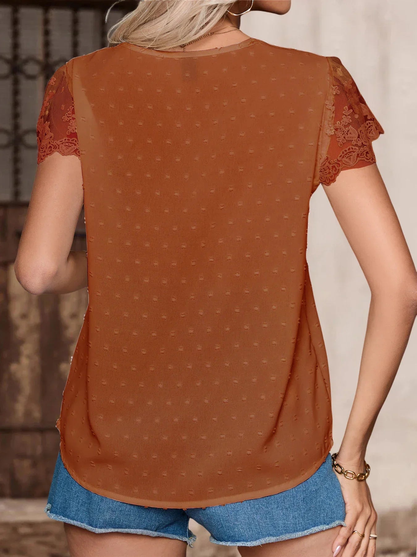 Dames Blouse Zomer - Elegante V-hals Korte Mouwen