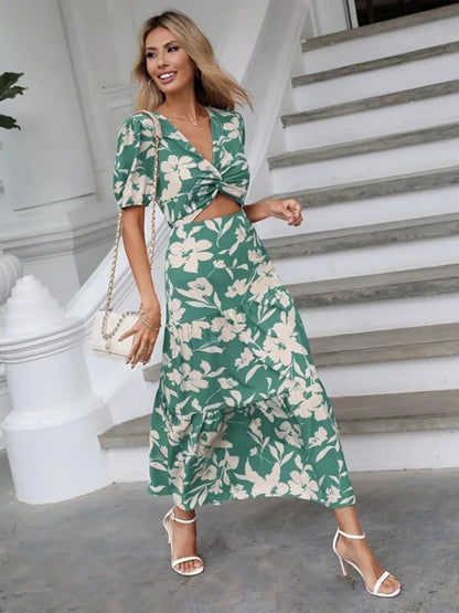 Jurk met Bloemen Zomerjurk Vrouwelijk en Stijlvol