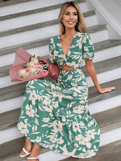 Jurk met Bloemen Zomerjurk Vrouwelijk en Stijlvol