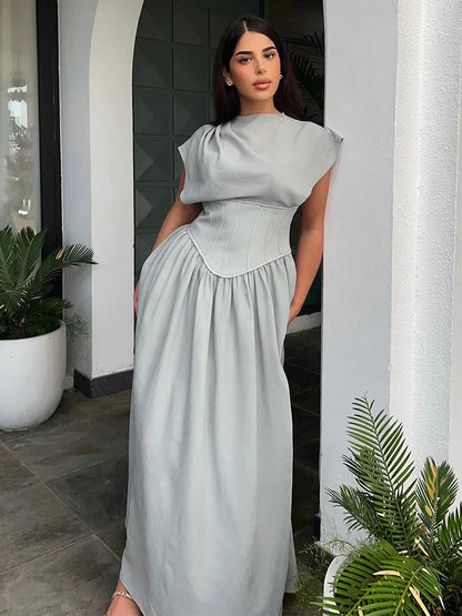 Dames Maxi Jurk Stijlvol Lange Zomerjurk