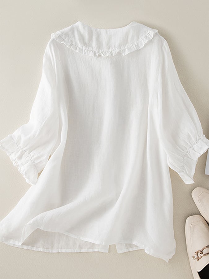 Damesoverhemd met Ruches | Katoenen Casual Shirt 2