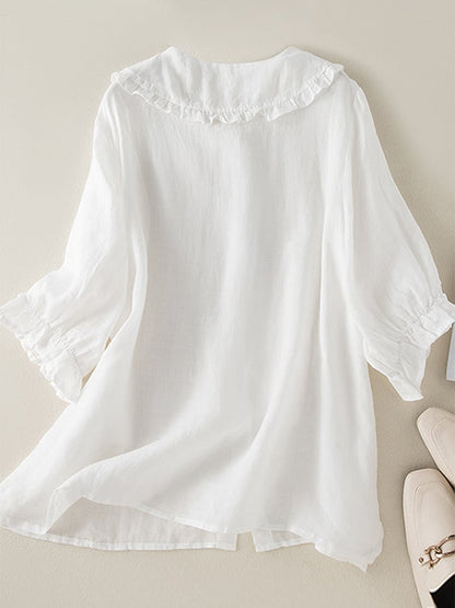 Damesoverhemd met Ruches | Katoenen Casual Shirt 2