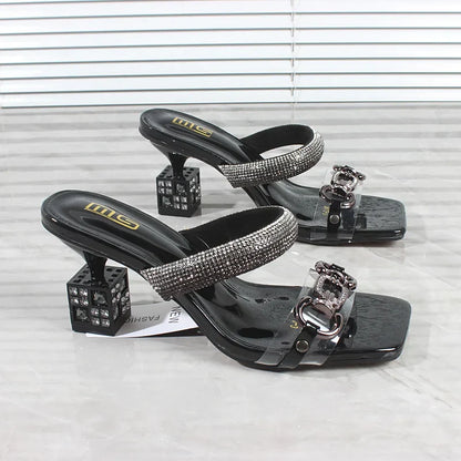 Kristallen Sandalen met Gesp voor Vrouw