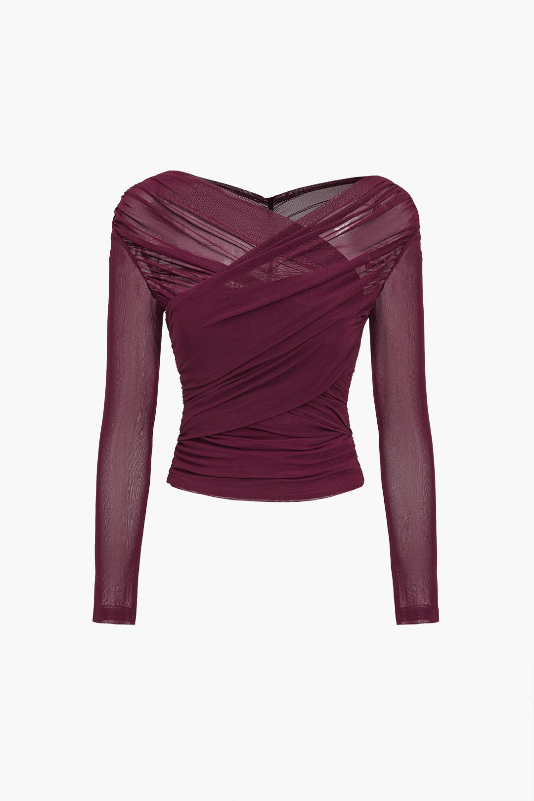 Dunne Mesh Top met Ruches voor Vrouw - StudioMarella