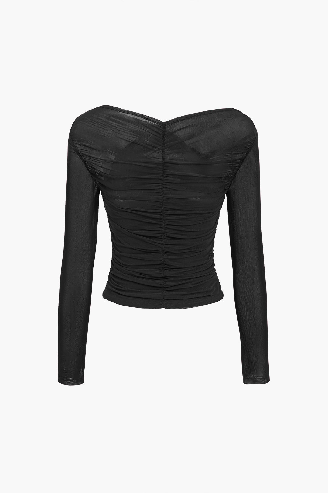 Damestop met Ruches | Mesh Lange Mouwen 6