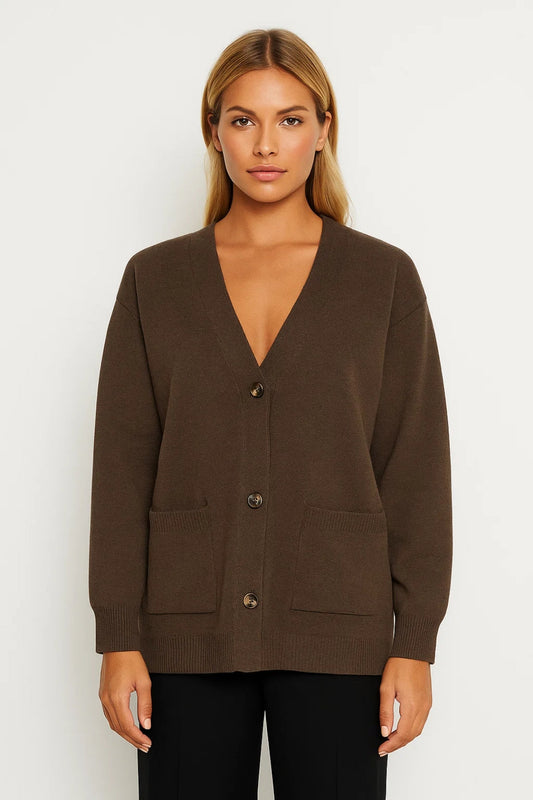 Dames Vest Oversized V-Hals met Zakken Casual Stijl - StudioMarella