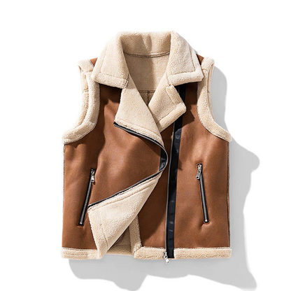 Dames Bodywarmer Mouwloos Imitatiebont Zwart - StudioMarella