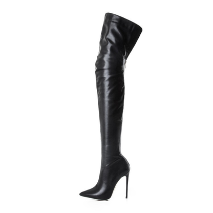 Vegan Overknee Laarzen met Goudhak voor Dames