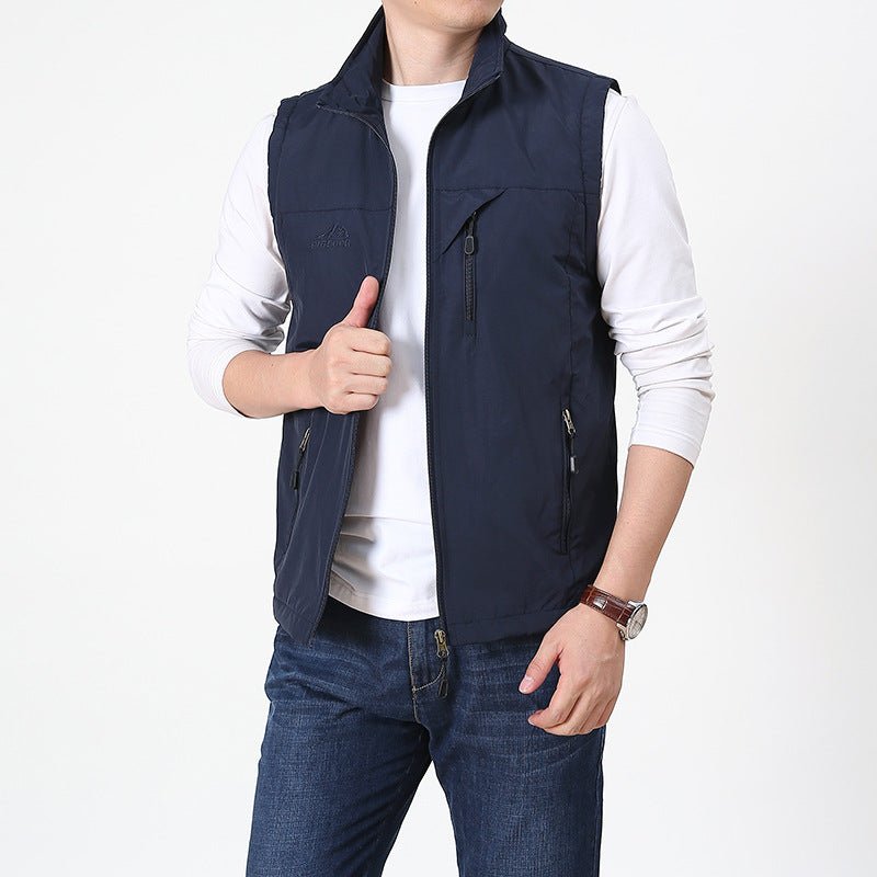 Daniel Leren Jas Met Opstaande Kraag Vest Model
