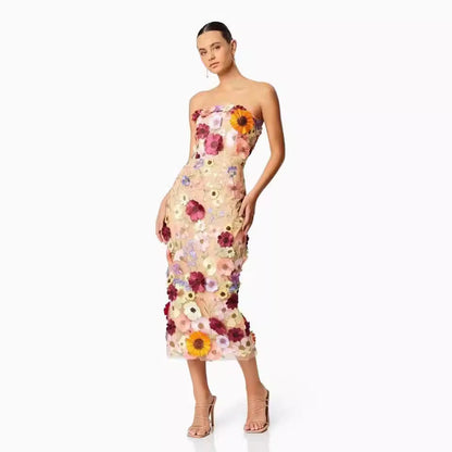 Elegante Midi Jurk Feestelijke Avondjurk
