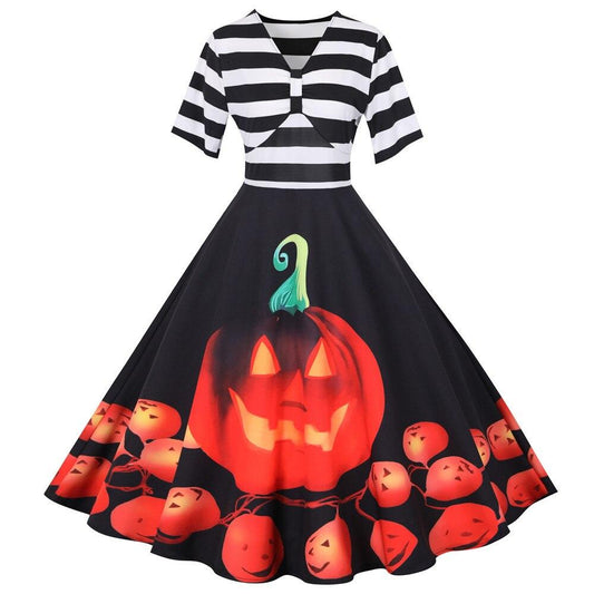 Halloween Jurk Pumpkin Midi Vintage Stijl - StudioMarella