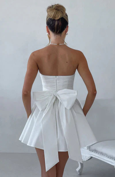 Mini Jurk Bustier Feestelijk Rood