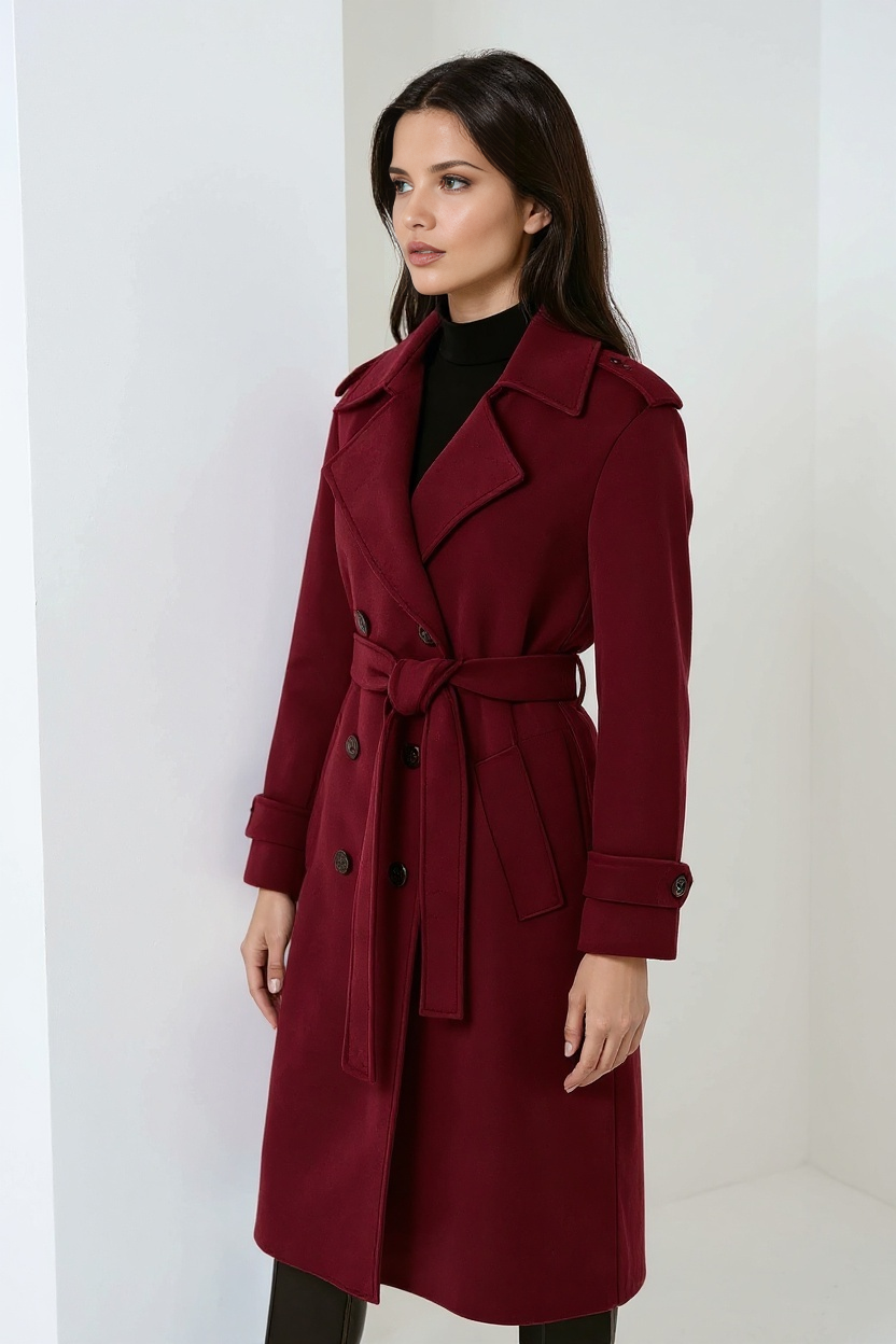 Daria Dames Winterjas | Diepe Burgundy Kleur, Elegant 1