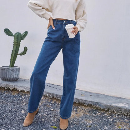 Dames Jeans High Waist Donkerblauw