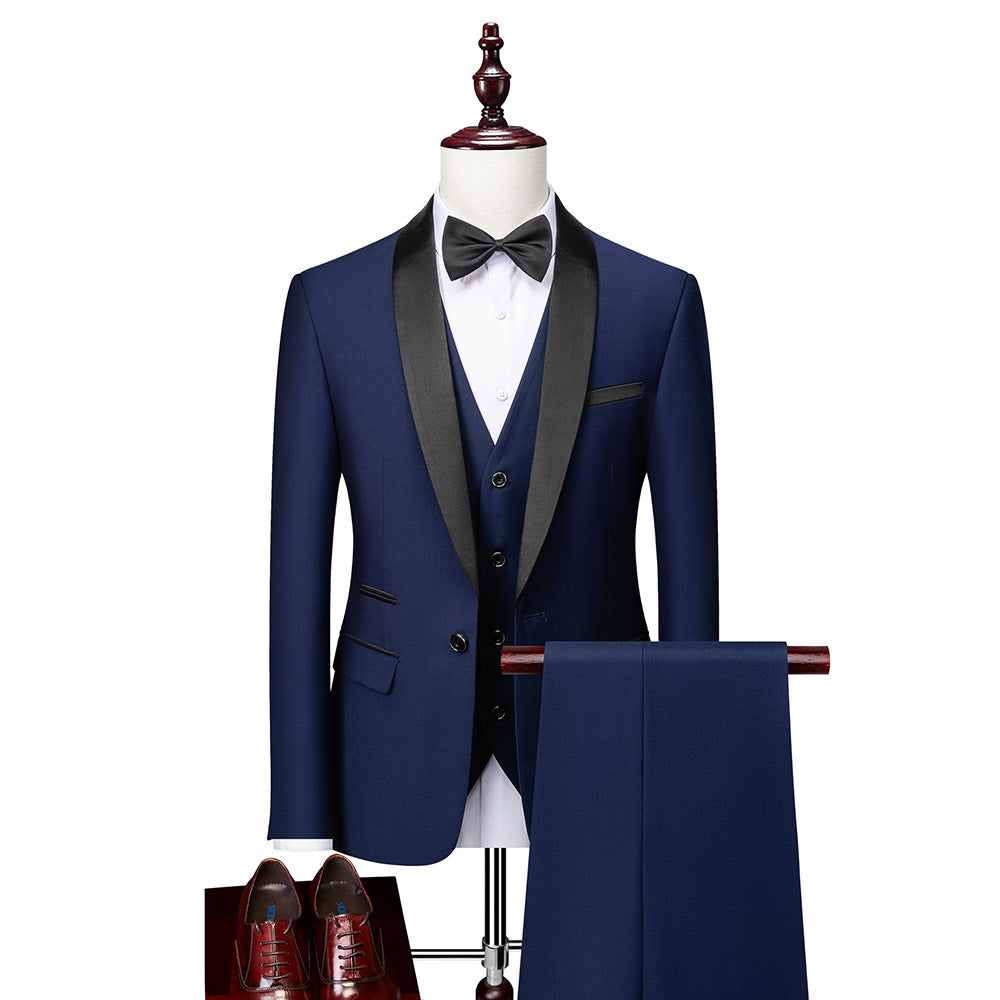 Heren Pak Zwart Slim Fit Elegante Stof