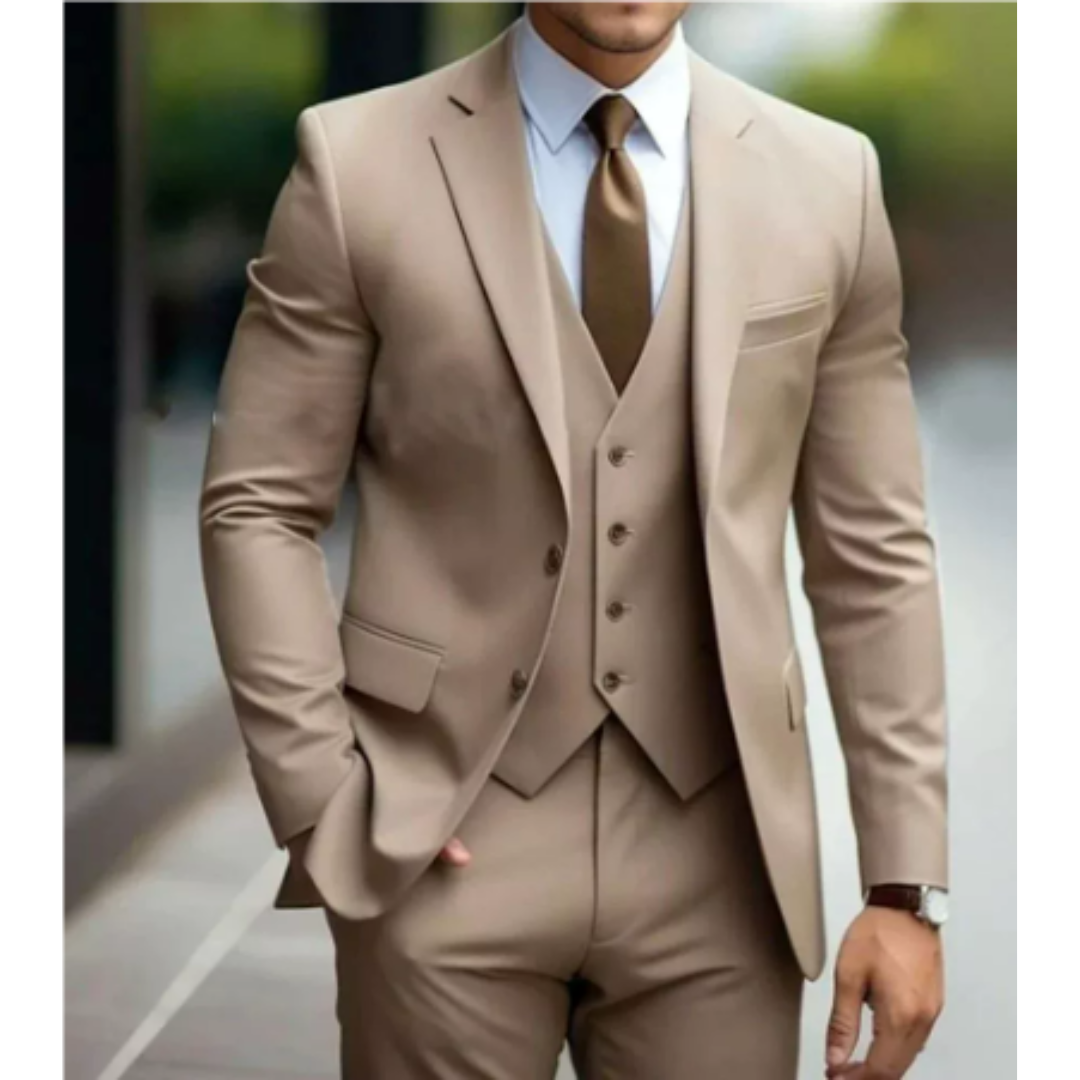Heren Pak Slim Fit 3-Delig Wol Mix Donker Grijs