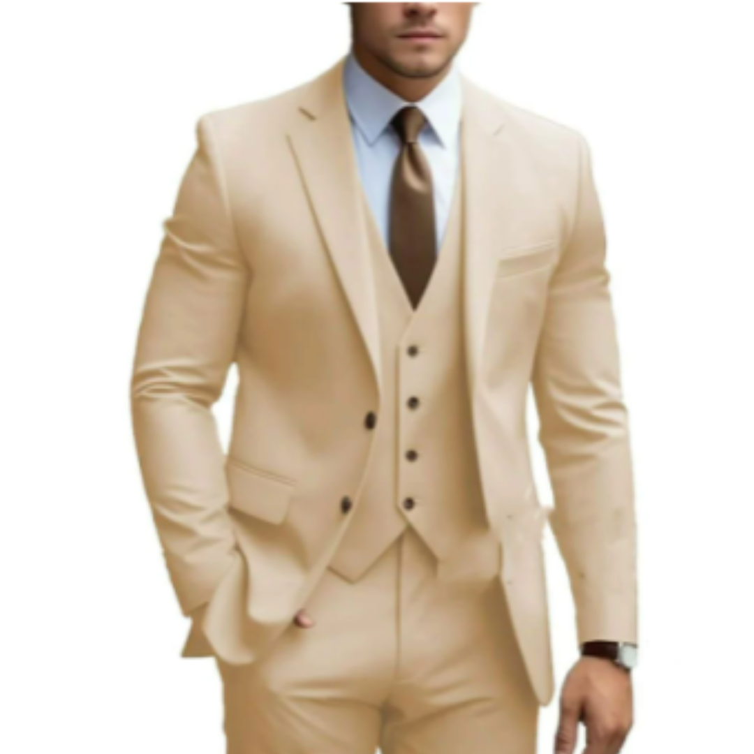 Heren Pak Slim Fit 3-Delig Wol Mix Donker Grijs