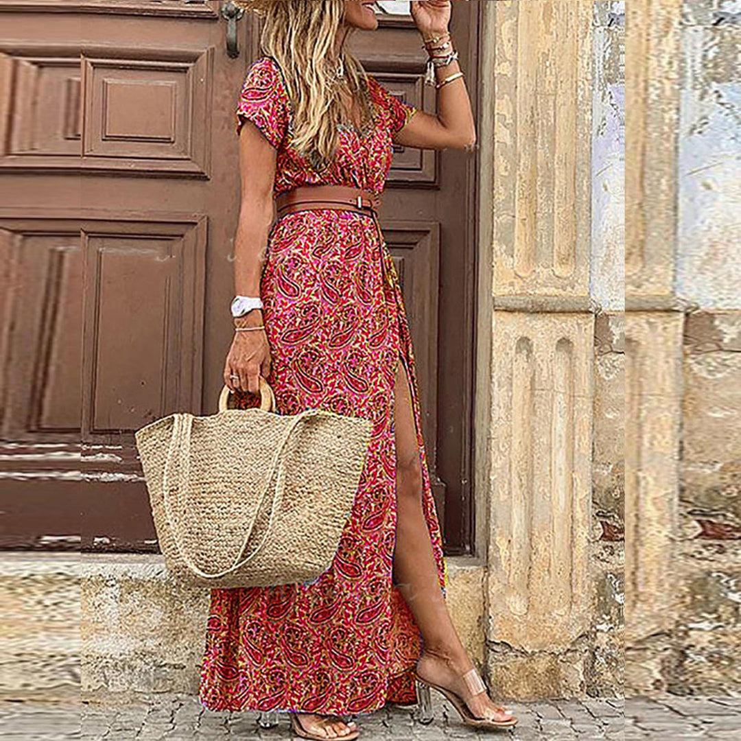 Dames Boho Jurk Elegant Losvallend Model