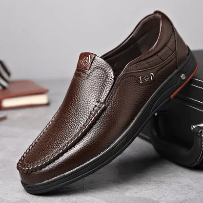 Leren Herenschoenen Casual Loafers Comfortabele Zolen