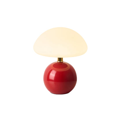 Keramische Tafellamp met Rotomold Kap - Warm Wit LED 3000K - Ø 20 cm - Scandinavische Designlamp