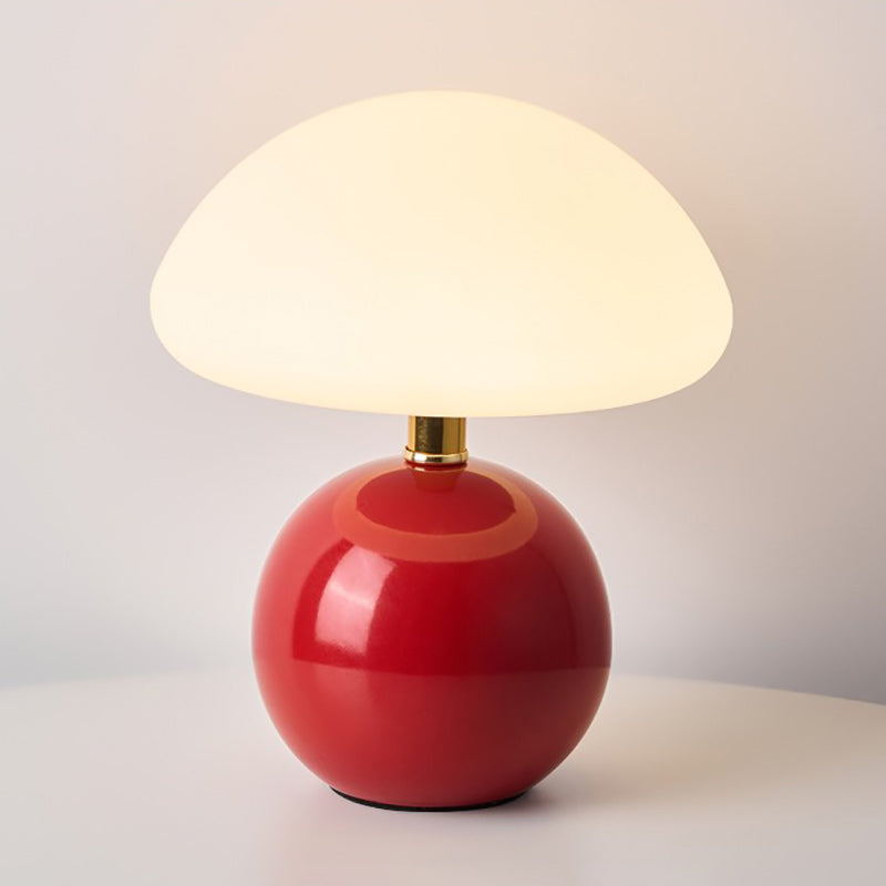 Keramische Tafellamp met Rotomold Kap - Warm Wit LED 3000K - Ø 20 cm - Scandinavische Designlamp