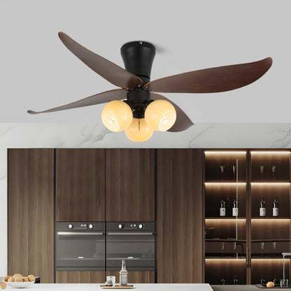 Scandinavische Plafondventilator met Verlichting Hout & Glas Design 90cm