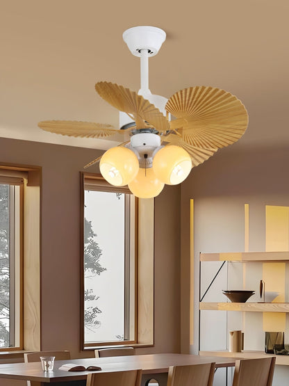 Vintage Plafondventilator Aurelia met Verlichting en Hout – Ø80×30cm 35W LED