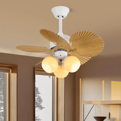 Vintage Plafondventilator Aurelia met Verlichting en Hout – Ø80×30cm 35W LED