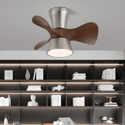 Moderne Plafondventilator met Verlichting en Houten Bladen – 3 Snelheden & Afstandsbediening 55cm