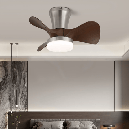 Moderne Plafondventilator met Verlichting en Houten Bladen – 3 Snelheden & Afstandsbediening 55cm