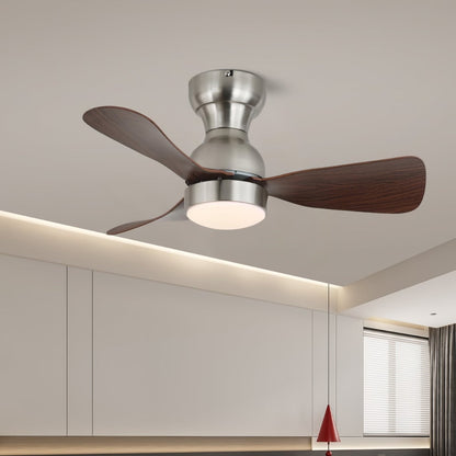 Moderne Plafondventilator met Verlichting Houtlook Diameter 70cm Stil Design met Afstandsbediening 6 Snelheden