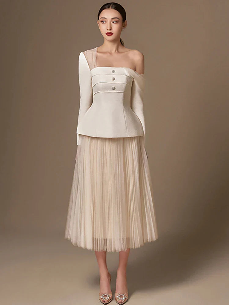 Elegant HerfstJurk Set Tweedelig voor Vrouw