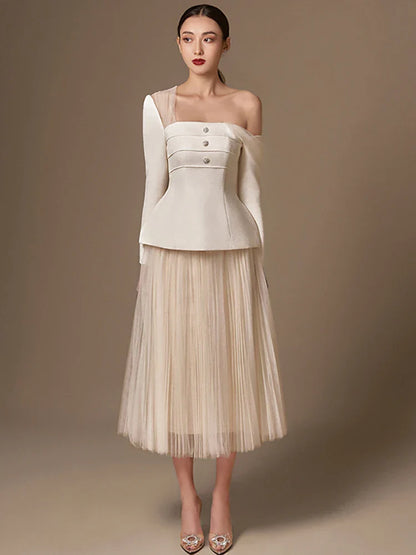 Elegant HerfstJurk Set Tweedelig voor Vrouw