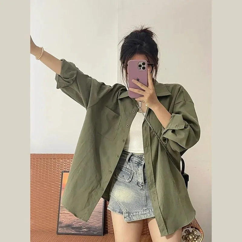 Groene Vrouwelijke Basis Blouse Standaard Model