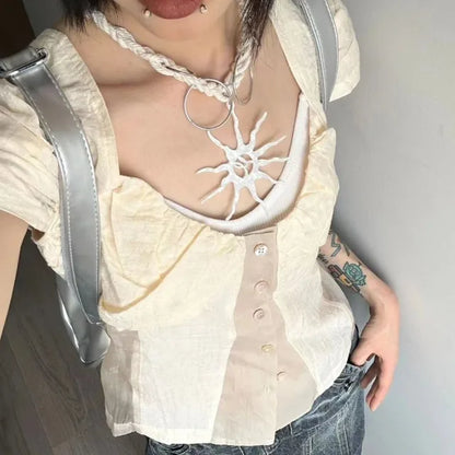Blouse Transparant Vintage Vrouwen Top - StudioMarella