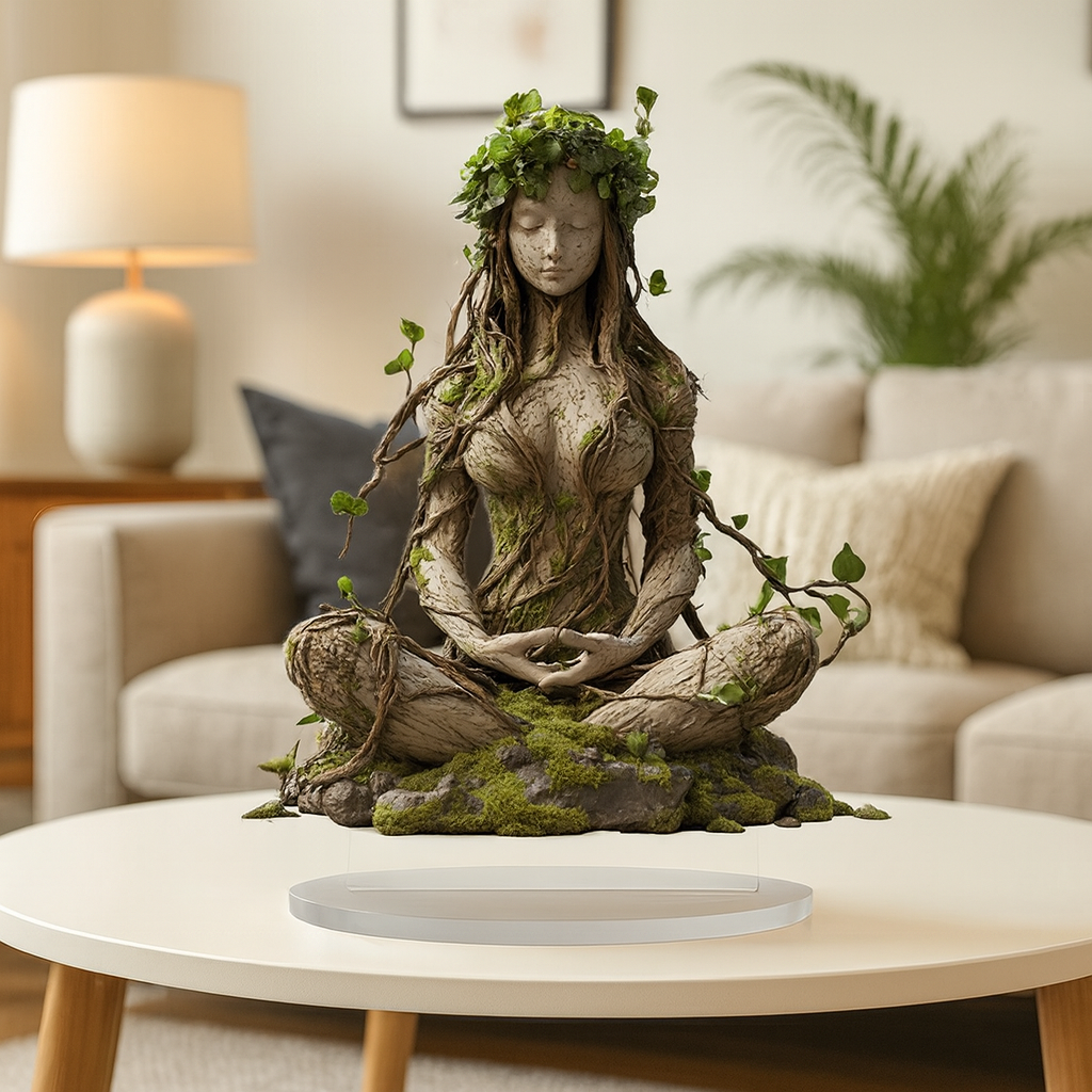 Spirituele Godin Sculptuur Acryl – Meditatieve Woonkamerdecoratie voor Mindfulness – 16.3×20 cm Moderne Kunstfiguur