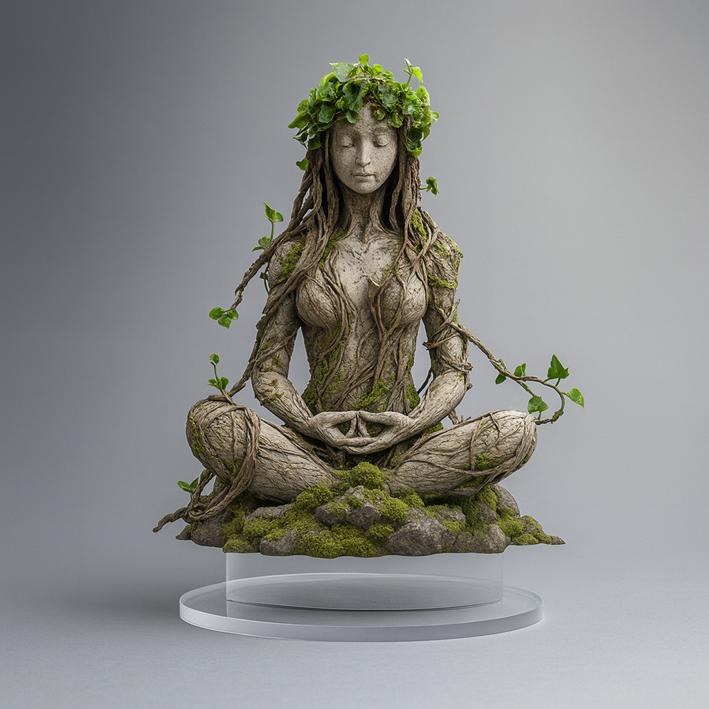 Spirituele Godin Sculptuur Acryl – Meditatieve Woonkamerdecoratie voor Mindfulness – 16.3×20 cm Moderne Kunstfiguur
