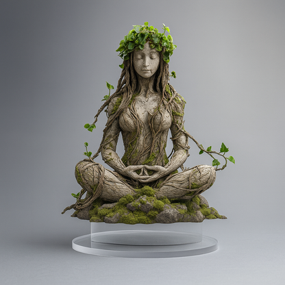 Spirituele Godin Sculptuur Acryl – Meditatieve Woonkamerdecoratie voor Mindfulness – 16.3×20 cm Moderne Kunstfiguur