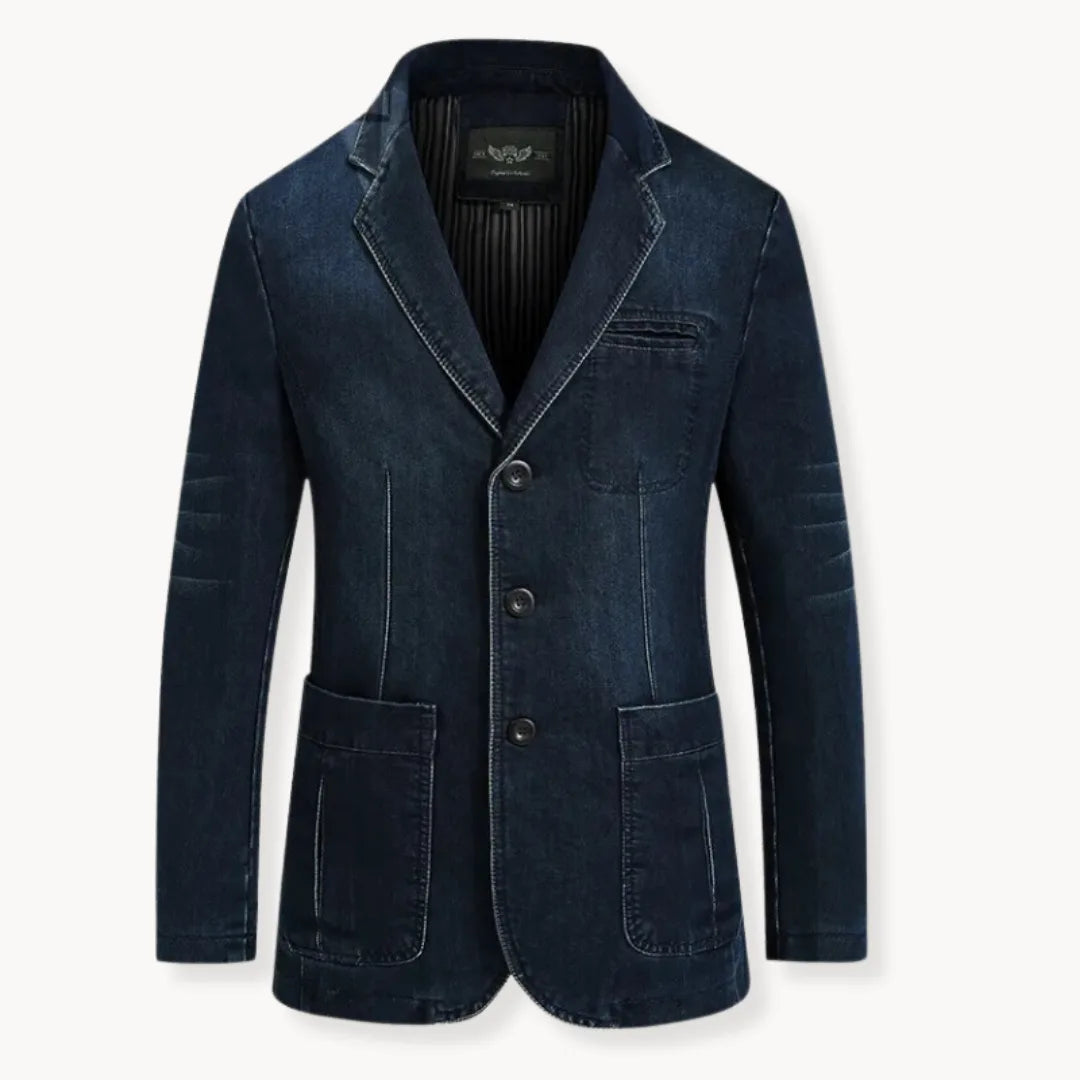 Blazer Jas Denim Modieus met Reverskraag - StudioMarella