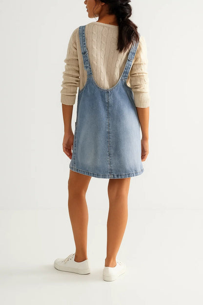 Mouwloze Jurk Dames met V-hals en Zakken Zomerjurk Casual