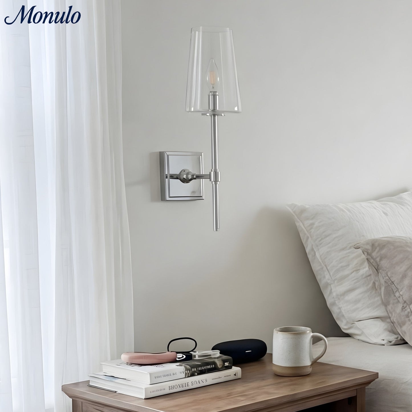 Glazen Wandlamp met Helder Glas – Enkelvoudige tot Drievoudige Configuratie – Elegante Badkamerverlichting