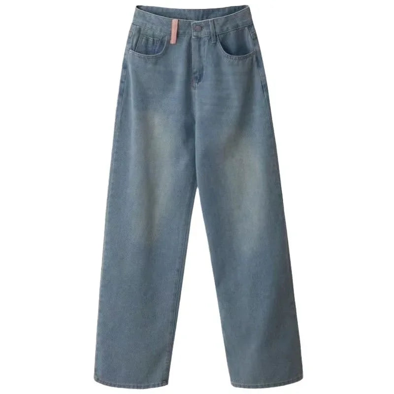 Straight-Leg Jeans Wijde Pijpen Trendy Damenbroek