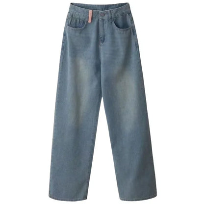 Straight-Leg Jeans Wijde Pijpen Trendy Damenbroek