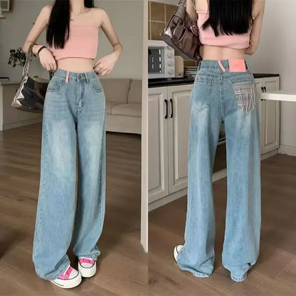 Straight-Leg Jeans Wijde Pijpen Trendy Damenbroek - StudioMarella