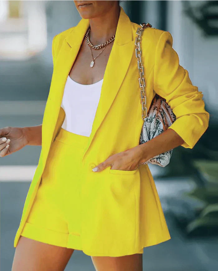 Korte Blazer Set Dame Stijlvol