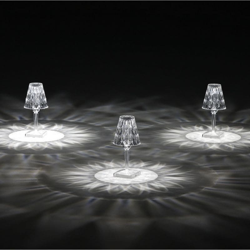Tafellamp Kristal Dimbaar Touch 3 Standen Oplaadbaar Design